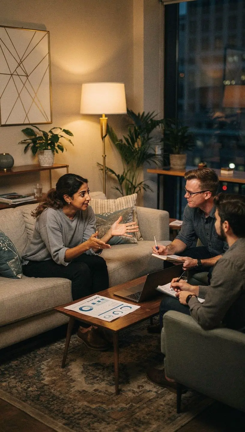 Freelancers collaborating on SEO strategies with technology tools